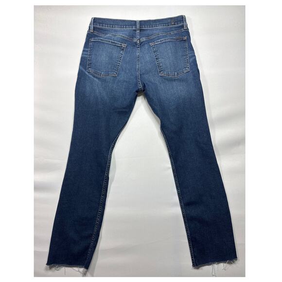 7 For All Mankind Men's Paxtyn Slim Straight Blue Denim Jeans - Size 34x29.5 - Picture 6 of 9
